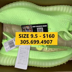 [$120] ADIDAS BOOST 350 V2 GLOW GREEN NEON NEW SNEAKERS SHOES SIZE 9.5 43 A5