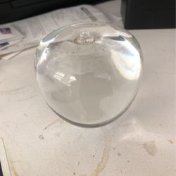 Glass Apple Paper Weight, Stem Chipped