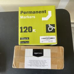 LAZGOL Permanent Markers Bulk, 120 Pack Fine Tip Black Permanent Markers {FREE GIFT INCLUDED}