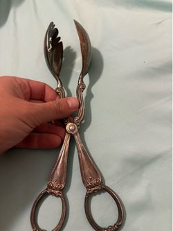 Vintage Silverplate Salad Serving Tongs – Gorham Heritage Pattern