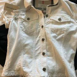 Woman’s Authentic Burberry White Jean Look Jacket 