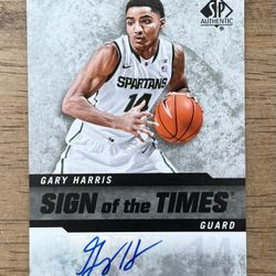 2014-15 SP Authentic GARY HARRIS Sign Of The Times RC AUTO #SOT-HA Spartans