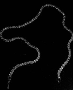 Clear Crystal Tennis Necklace in Silver Tone