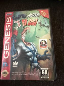 Earthworm Jim Sega Genesis Game with box