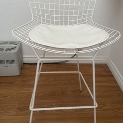 Harry Bertoia Style Wire Counter Stool – White