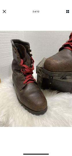 CABELA'S SIDNEY NEBRASKA USA VINTAGE BROWN LEATHER BOOTS 11.5 D