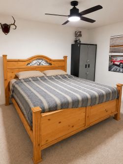 Five piece king wood furniture set