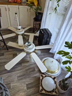 2 ceiling fans and 3 lights