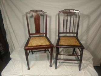 Restored Antique Parlor Chairs With Cane Seats