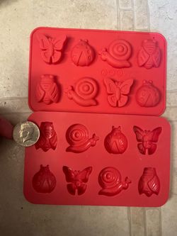 Red Silicone Bug Shape Molds Set of 2