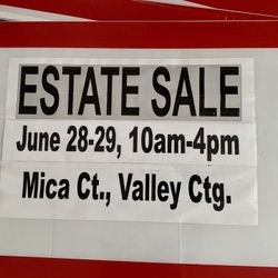 ESTATE SALE Mica Court VALLEY CTG. NY.  