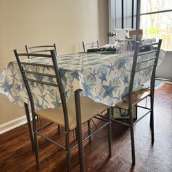 Glass Kitchen Table and 4 Chairs