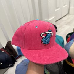 Miami Heat Pink Corduroy Snapback