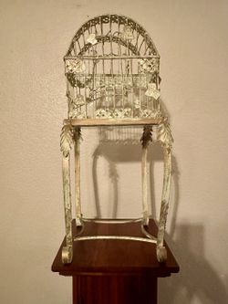 Vintage Style Cream Bird Cage