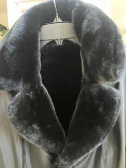 Black Faux Fur Mink Reversible Fitted Jacket S / M