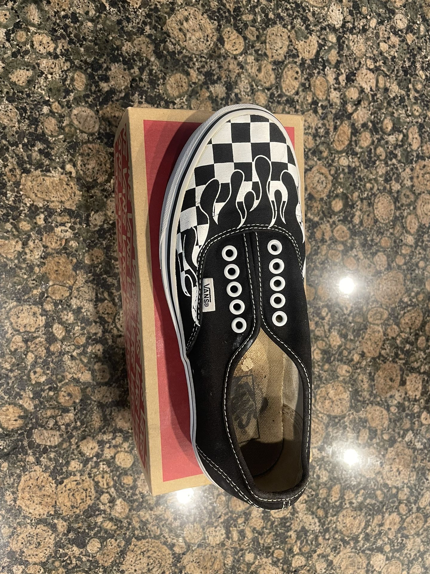 Checker Board Vans Black
