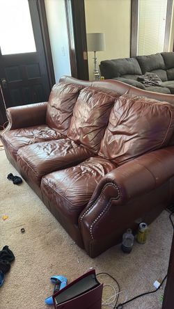 3 seat leather  couch