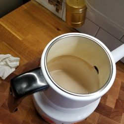 Vintage Enameled Coffee Pot Kettle Shabby Chic Drip Filter