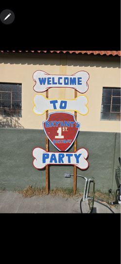Paw patrol birthday entrance sign