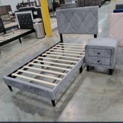✅️✅️Twin Bed in Gray (Mattress Not Included)✅️ night stand not included ✅️✅️