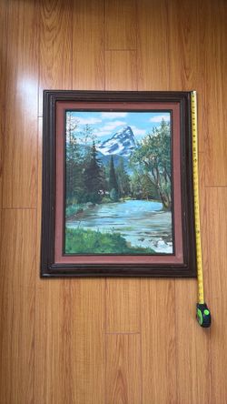 Original landscape painting, likely oil or acrylic on canvas board.