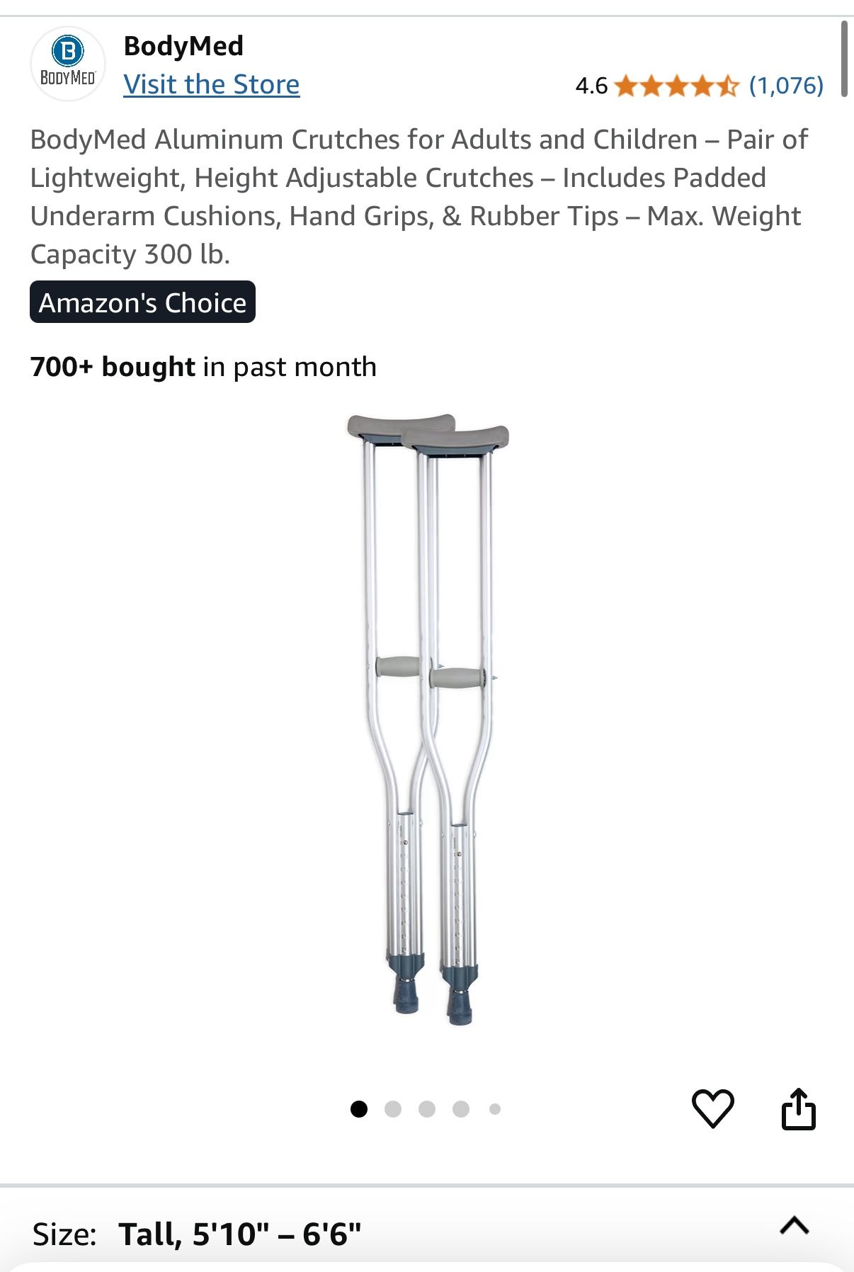New In Box Crutches -tall Size