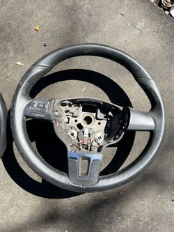 2010-2014 VW Jetta Vinyl Steering Wheel Black W Audio Phone (contact info removed)9 A OEM