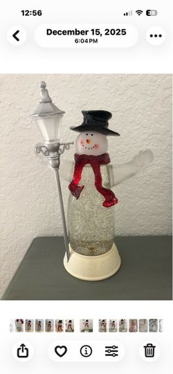 10” Snowman Snowglobe Vintage Heavy Quality Christmas Decor