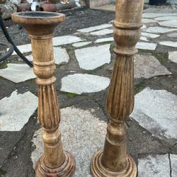 Wooden Candle Holders