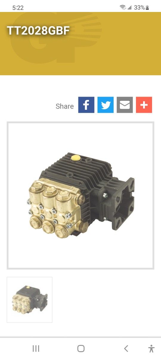 Pressure Washer Pump TT2028 In box Never Used