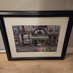 World Market Framed Wall Art Photo French Paris Market Floral Flowers Home Decor Decoration