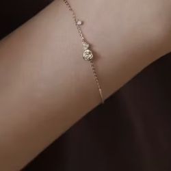 Sterling Silver Flower Heart Bracelet 