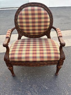 Tommy Bahama Style Carved Wood Lounge Chair and a half-Cuddle or fireplace chair