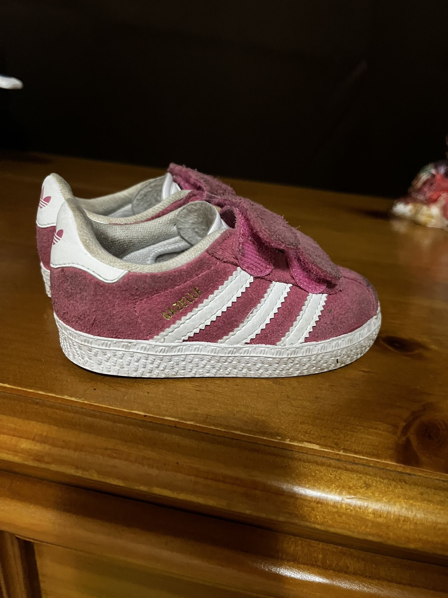 Little Kids Adidas Suede Pink Sneakers- Size 5k