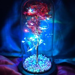 😍🎁Perfect Gift‼️🥀 Extremely beautiful Multicolor Blinking Eternity love Rose 🌹Inside a Glass dome with an on and off switch.Brand new in a very ni