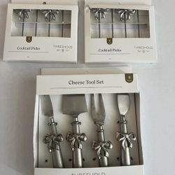 Threshold Silver Bow Cheese Tool/Cocktail Pick Charcuterie Wedding Birthday