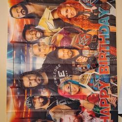 Wrestling Happy Birthday Banner 3 x 5 Ft NEW 