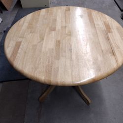 Round Wooden Table Approximately 40 Inch Wide, 29 Inch Tall