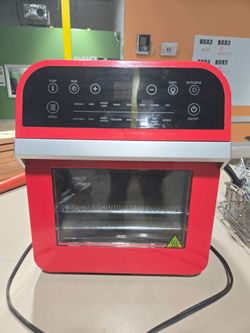 Red Air Fryer Oven with Rotisserie