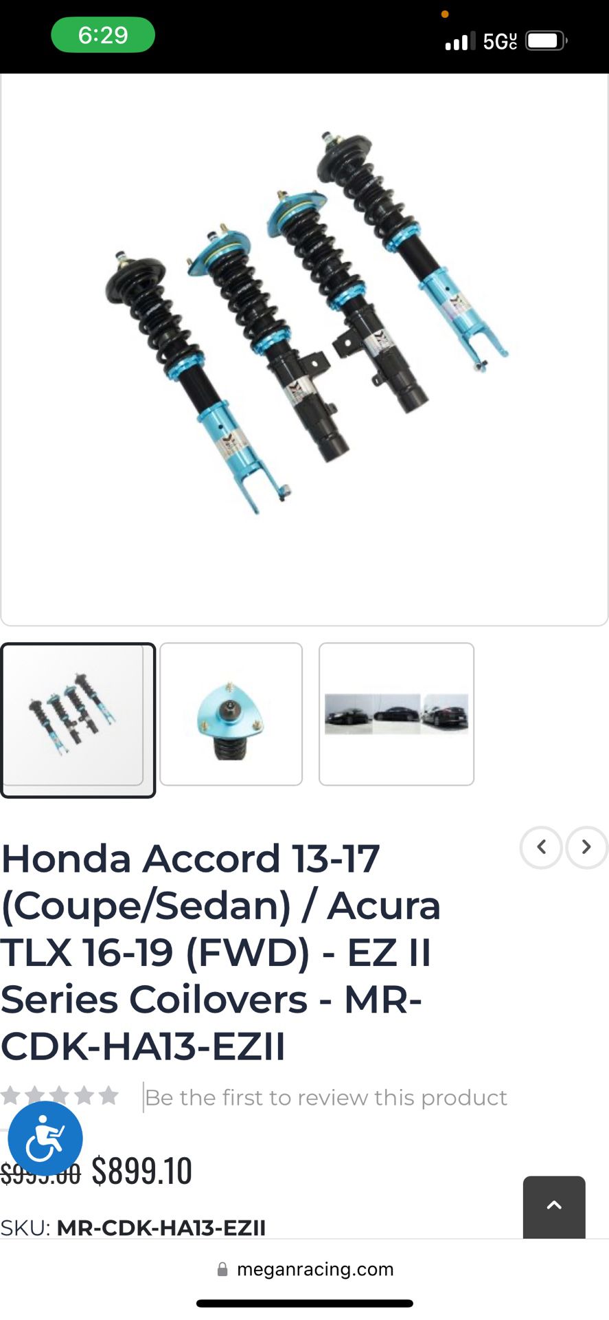 Honda Accord 13-17 (Coupe/Sedan) / Acura TLX 16-19 (FWD) - EZ II Series Coilovers - MR-CDK-HA13-EZII