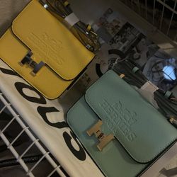hermes paris women’s bag blue and yellow 