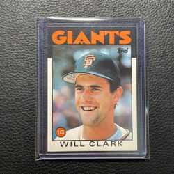1986 Will Clark Topps Traded Rookie Card. Sharp Centering & Corners