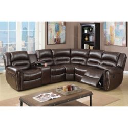 Brown Motion Sectional Sofa 