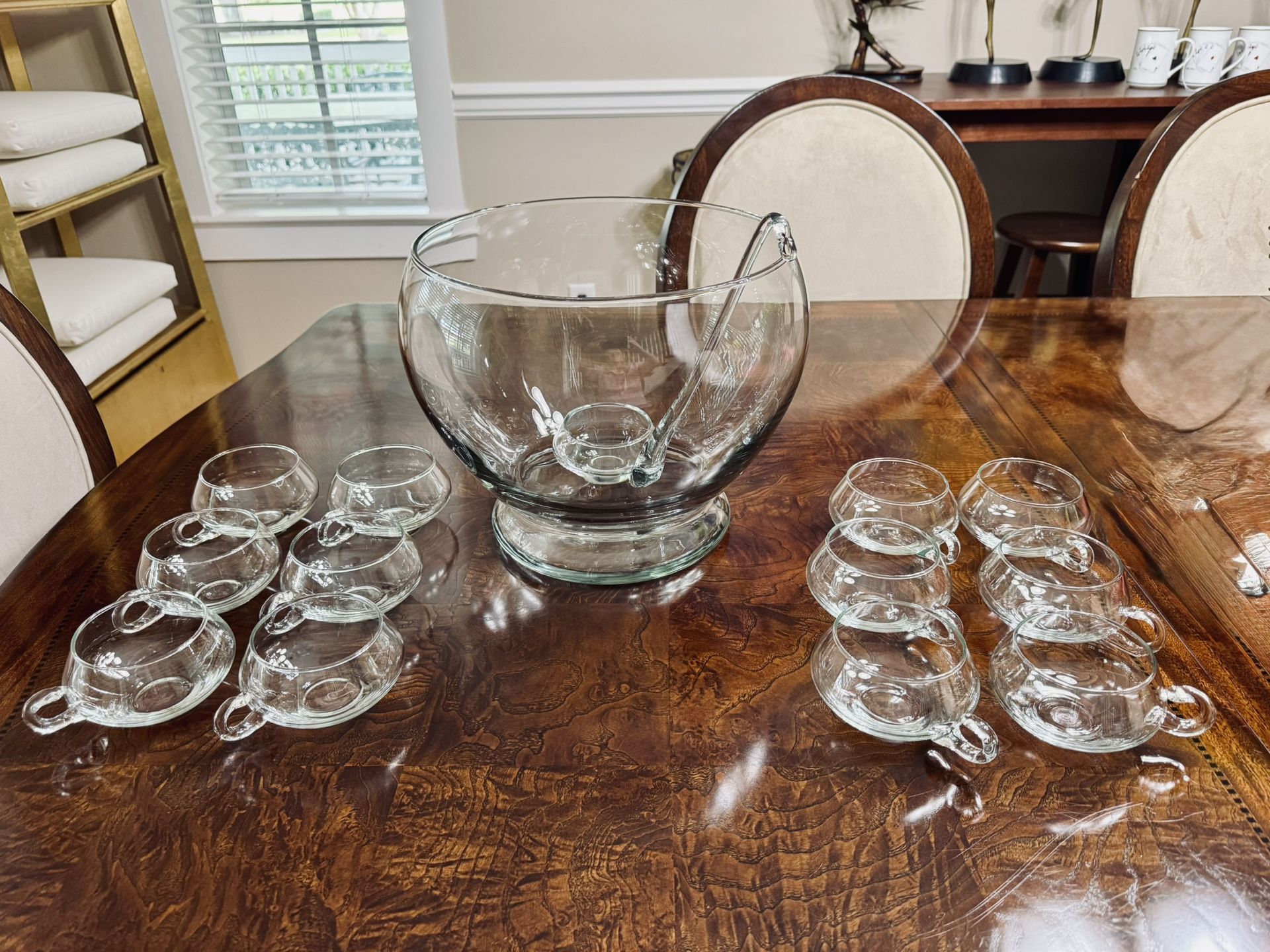 Vintage Riekes Crisa 14 Piece Punch Bowl Set