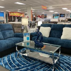 Blue Sofa & Loveseat Set For Sale 40% Off (we Deliver ) 