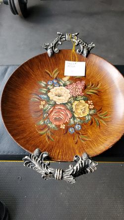 flowers decoration plate.. hand made