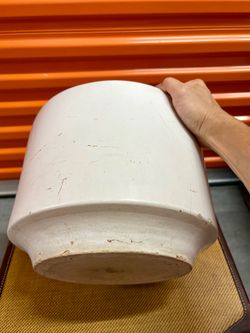 Vintage Gainey Ceramics Large White Planter – 12” California Pottery