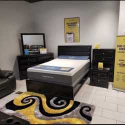 MODERN NEW MONTE CARLO BLACK QUEEN BEDROOM SET ON SALE ONLY $999. KING SET $1099. IN STOCK SAME DAY DELIVERY 🚚  EASY FINANCING 