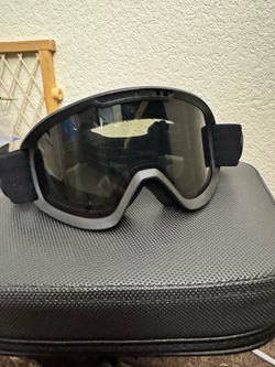 Black Ski Snow Goggles with Tinted Lens