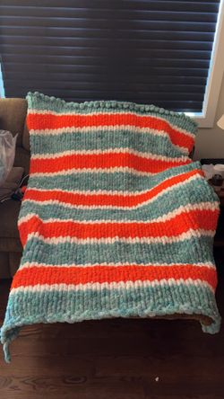 Miami Dolphins hand knitted blanket